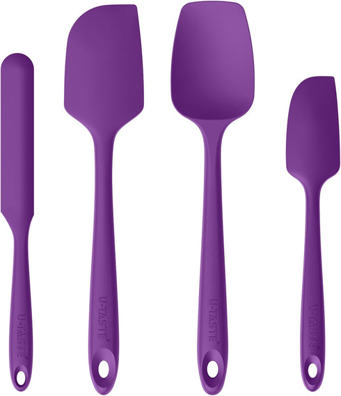 High Heat Resistant Silicone Spatulas: U-Taste 480ºF Hot Proof Food Grade Flexible Silicon Baking Scraper, Food Grade Rubber Kitchen Cooking Mixin...